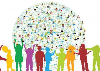 immagine di bambini stilizzati in una rete sociale